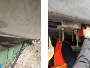 تعزيزات العارضة الصندوقية المستمرة - صفائح CFRP مسبقة الإجهاد