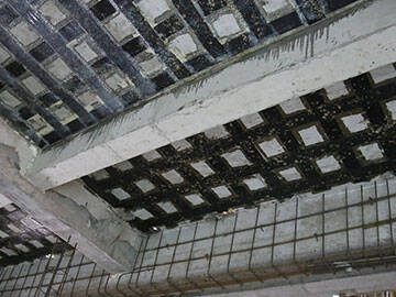 لف العارضة والبلاطة ببوليمر مقوى بألياف الكربون